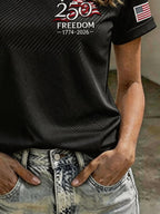 Women'S Independence Day Print Short-Sleeve Top