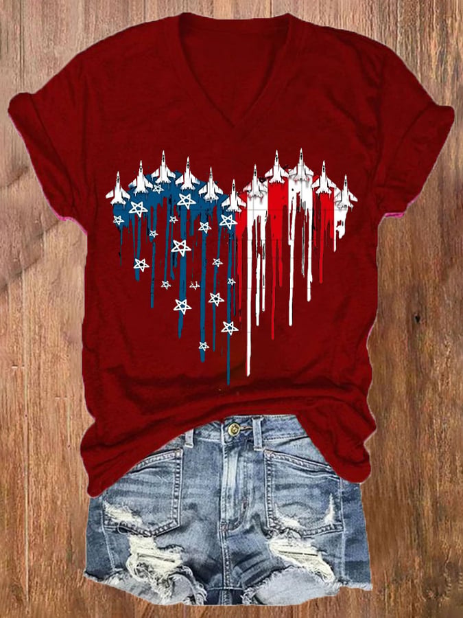 Women's Independence Day Design Printed T-Shirt