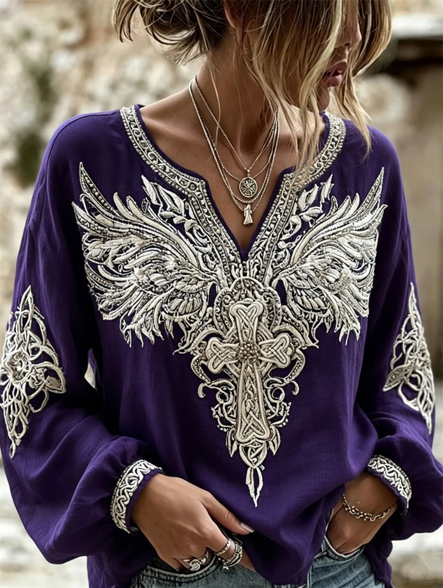 Women'S Faith Printed Casual Round Neck Top