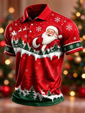 Lässiges Herren-Weihnachts-Polohemd mit kurzen Ärmeln