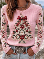 Women's Christmas Dwarf Printed Casual Top