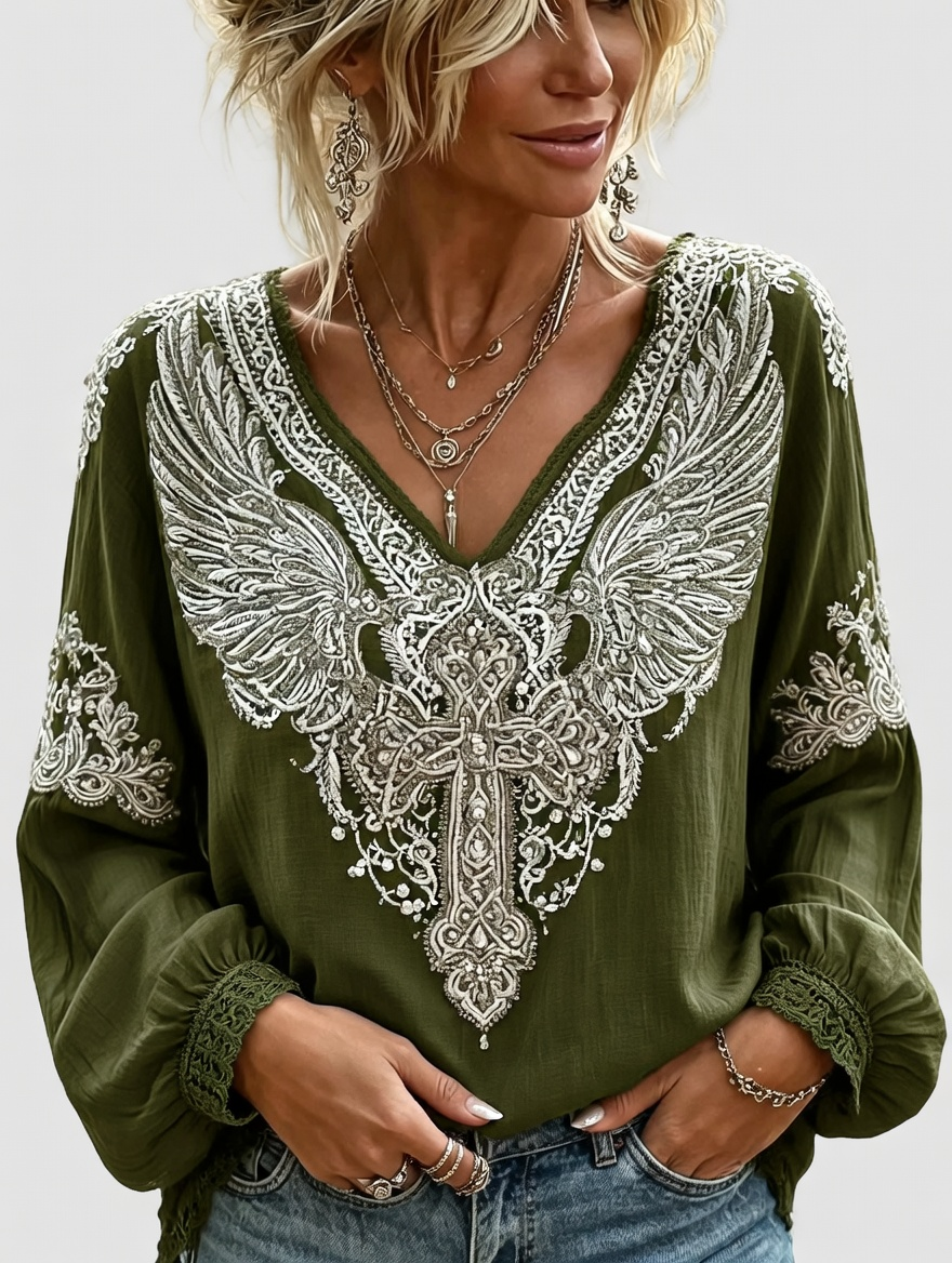 Women'S Faith Printed Casual Round Neck Top