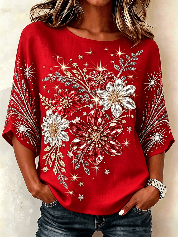 Patriotic Retro Pattern Print Comfortable Cotton And Linen T-Shirt