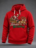 Oversize-Hoodie für Herren mit Weihnachtsmotiv, überschnittenen Schultern und Taschen