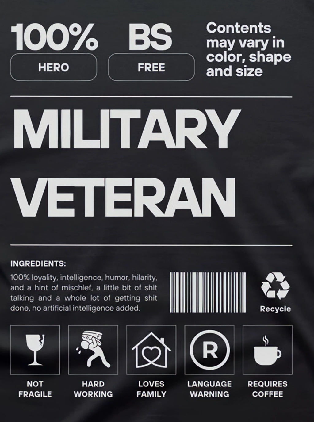 Miltary Veteran Pattern100% Cotton T-Shirt