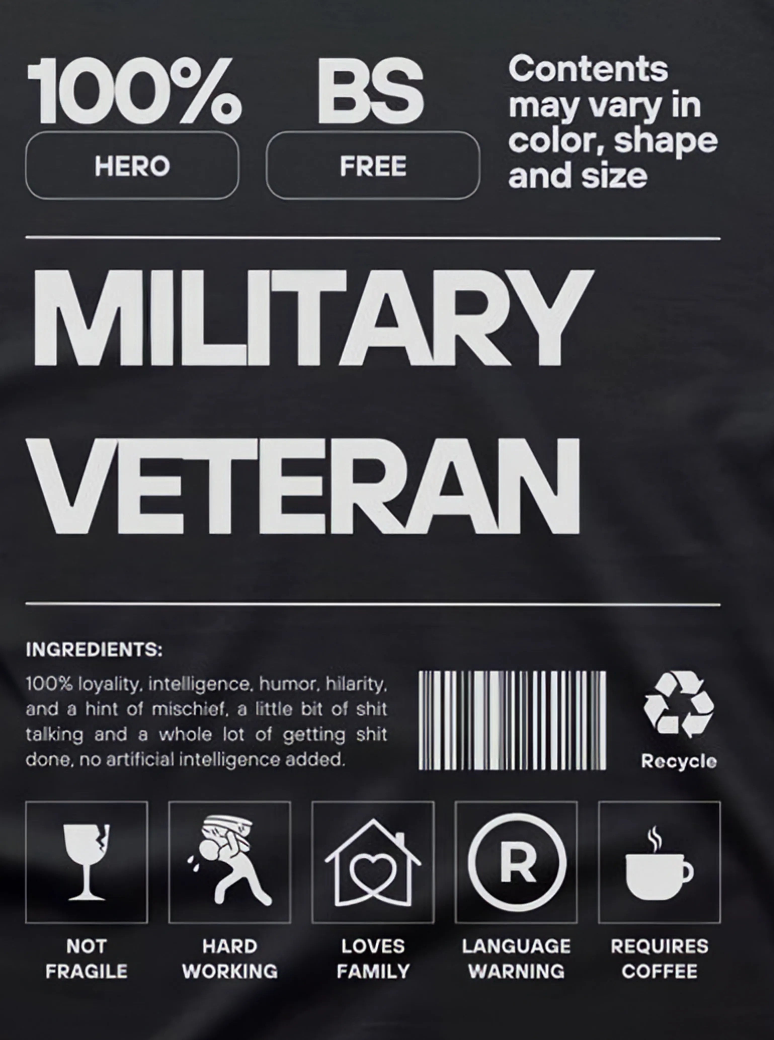 Miltary Veteran Pattern100% Cotton T-Shirt