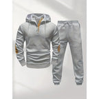 Men's Casual Fashion Suit Knitted Jacquard Sweatshirt And Pants Two-Piece Set