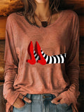 🔥HOT SALE🔥Women's Halloween Printed Round Neck Long Sleeve Top