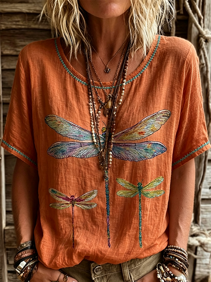 Women's Boho Floral Casual Short-Sleeve Shirt