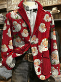 Men's Christmas Art Design Print Casual Coat