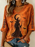 Women's Vintage 1692 They Missed One Witch Print Top