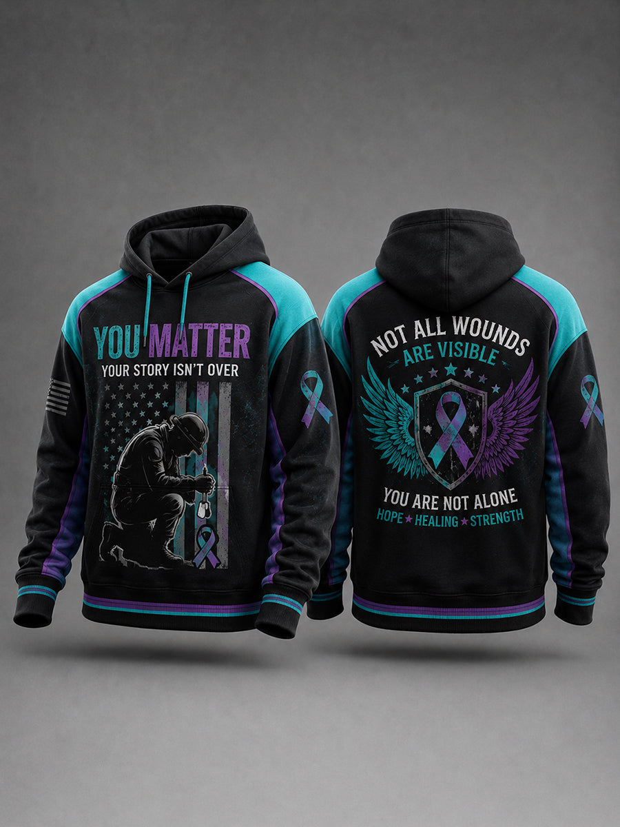 Suicide Prevention Awareness Mental Health Printed Hoodie