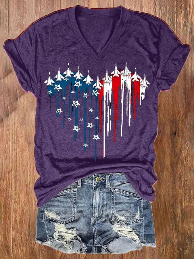 Women's Independence Day Design Printed T-Shirt