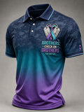 Men’s “Brothers Check on Brothers” Veteran Mental Health Gradient Camo Polo Shirt