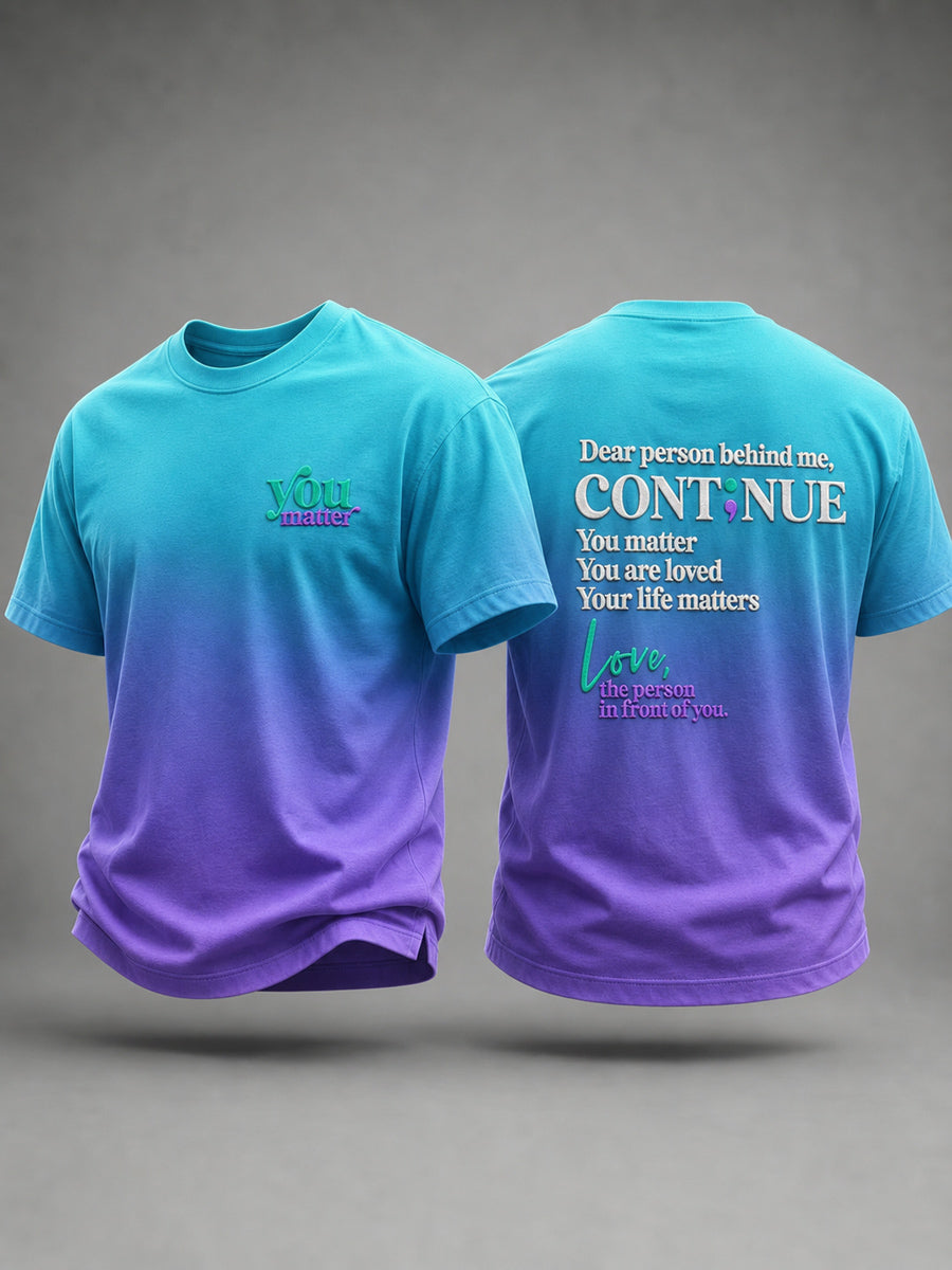 Men’s Suicide Prevention Awareness Printed T-Shirt