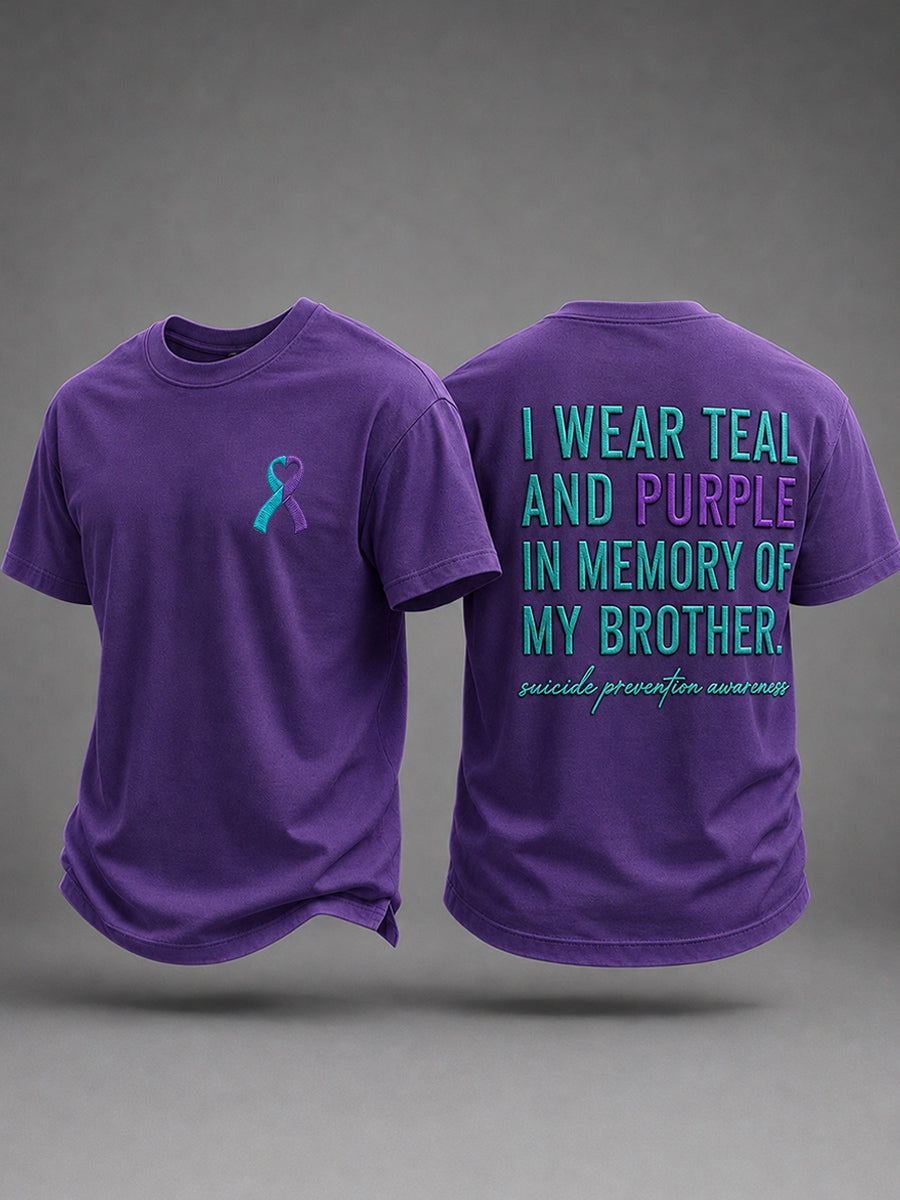 Men's Suicide Prevention Awareness Art Print Casual T-Shirt