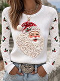Women'S Santa Claus Printed Casual Top
