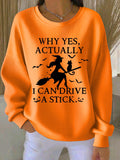 🔥HOT SALE🔥Women's Yes I Can Drive A Stick Print Round Neck Sweatshirt