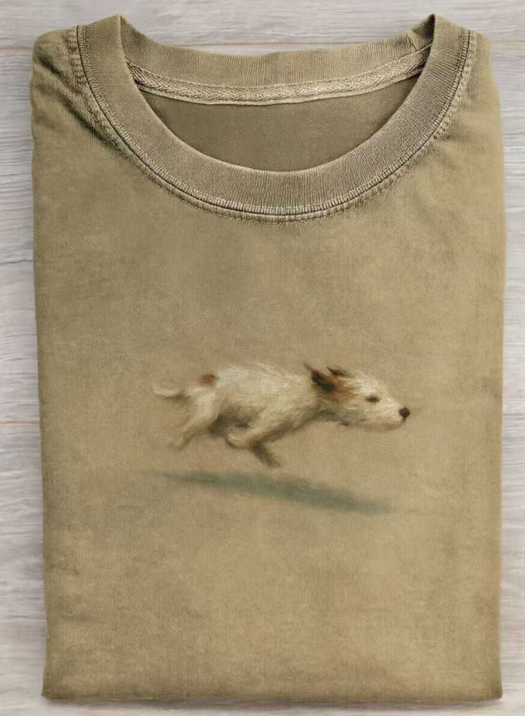 Funny Cute Running Dog Art Print Casual Cotton Short Sleeve T-shirt