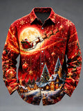 Men's Christmas-Print Casual Shirt