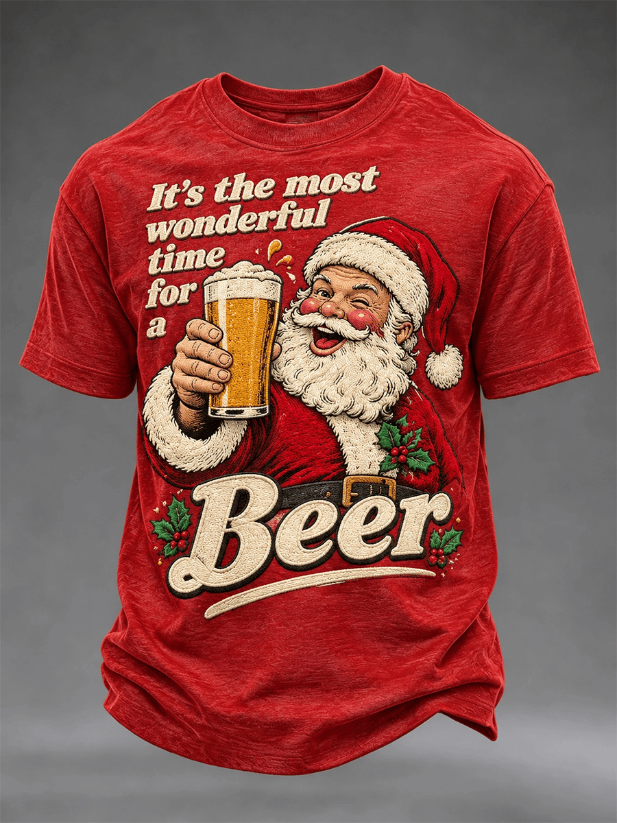 Herren-T-Shirt mit Weihnachtsmotiv