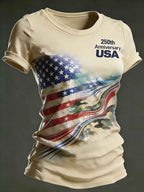 Women's 250th Anniversary Printed Casual Crew-Neck T-Shirt