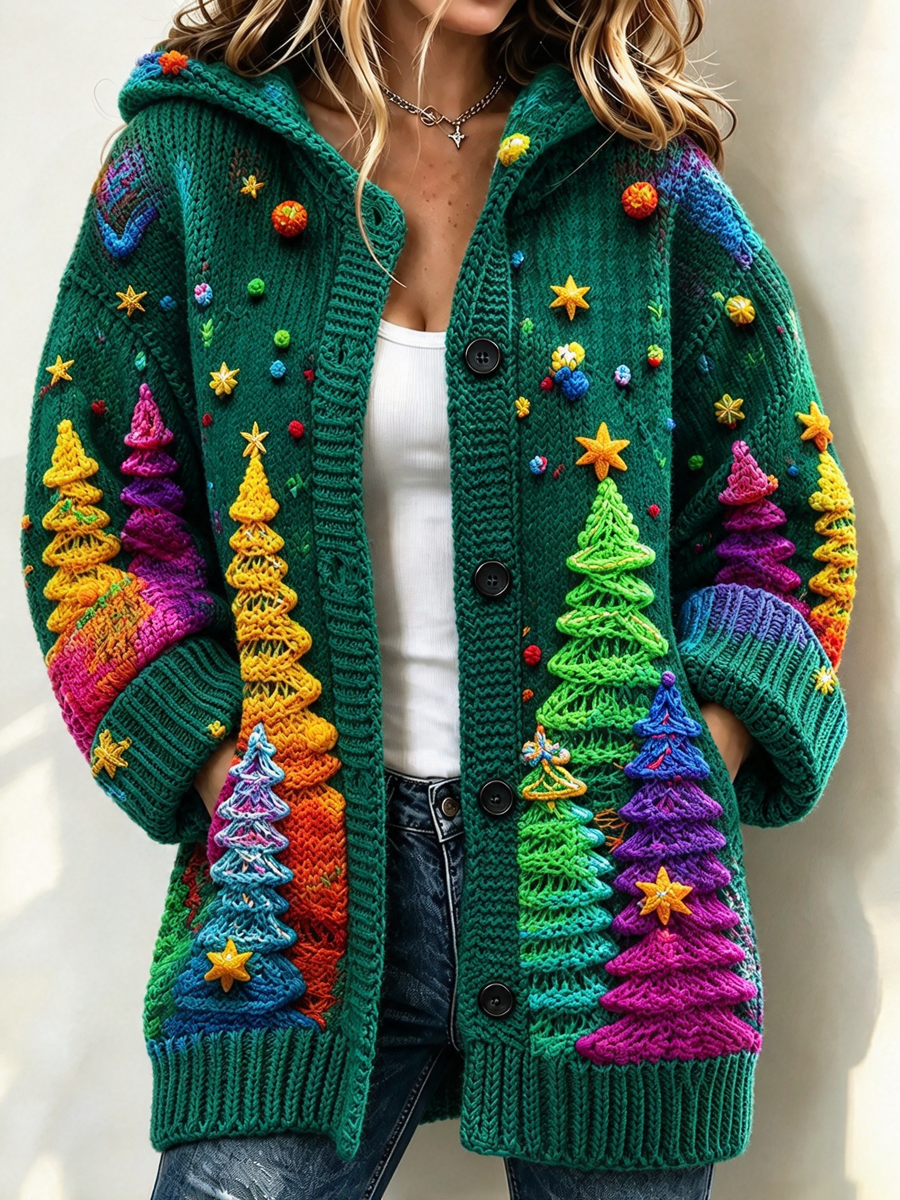 Women'S Christmas Colorful Christmas Tree Top