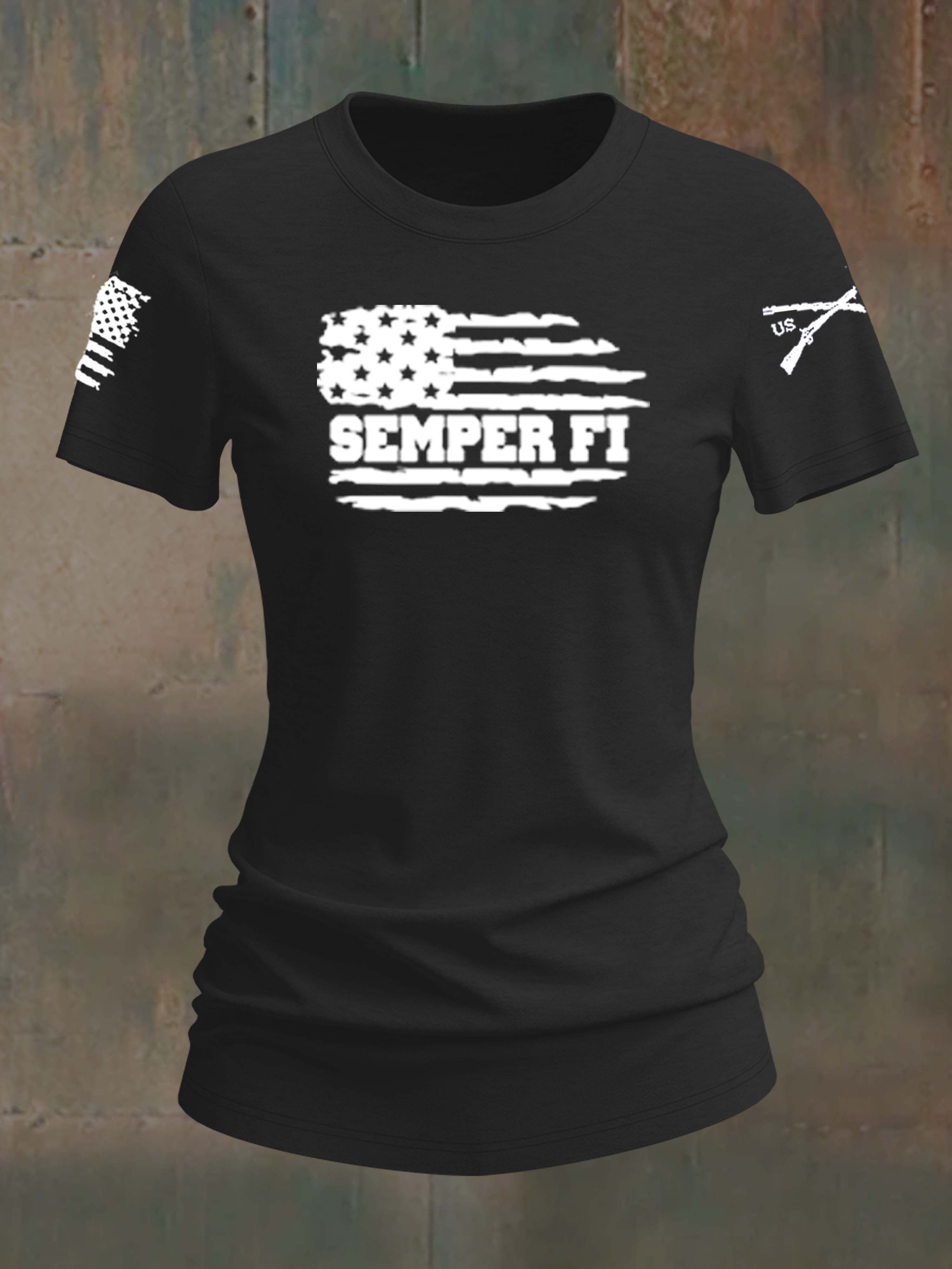 Women'S Semper Fi Round Neck T-Shirt
