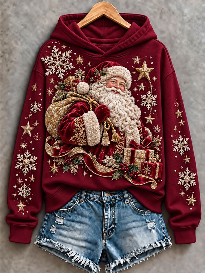 Women's Santa Claus Art Print Sweatshirt