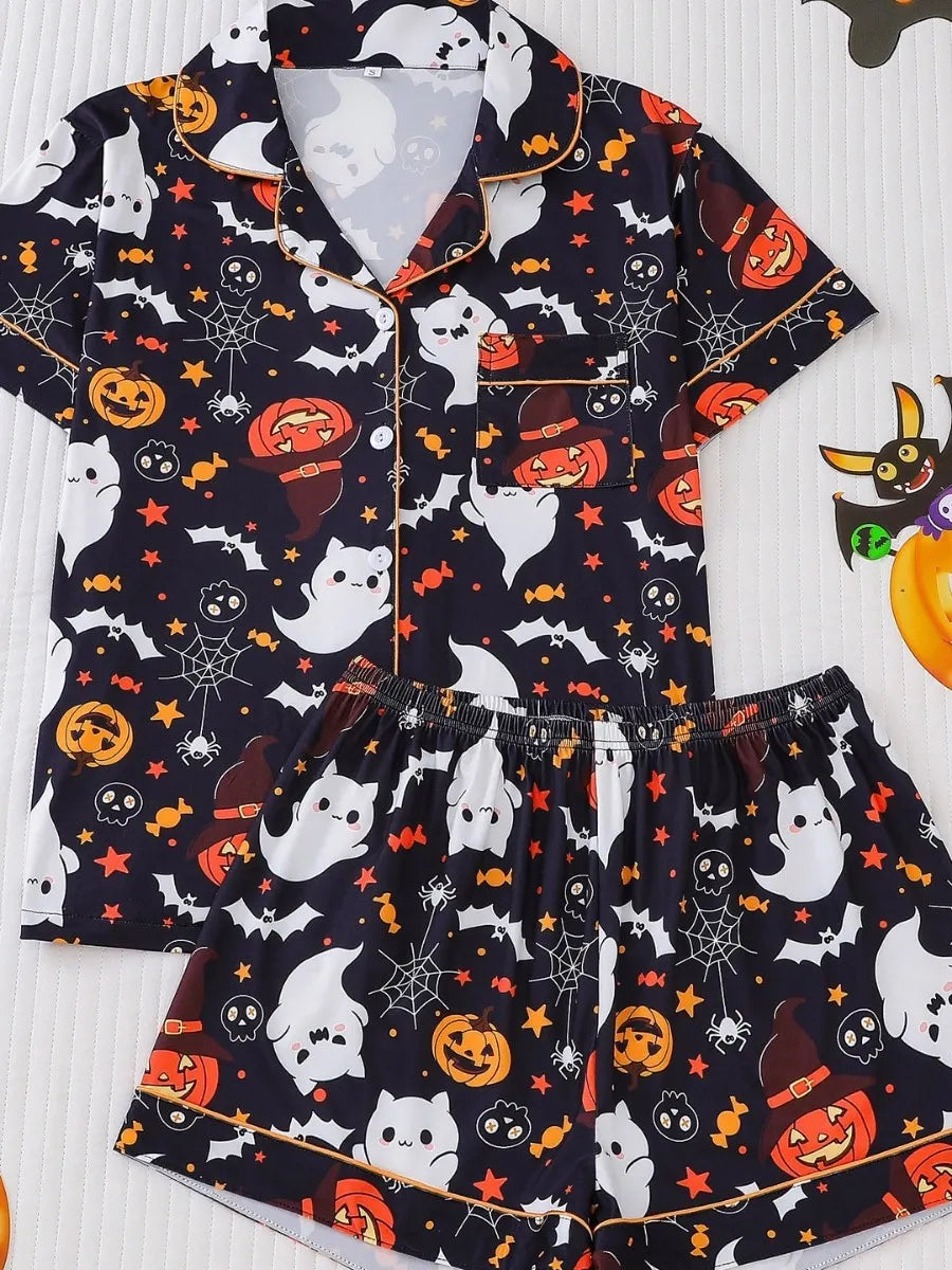 🎃 Women’s Halloween Pajama Set — Silky-Soft, Cute & Spooky-Cozy 👻