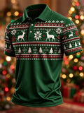 Men's Casual Christmas Short-Sleeve Polo Shirt