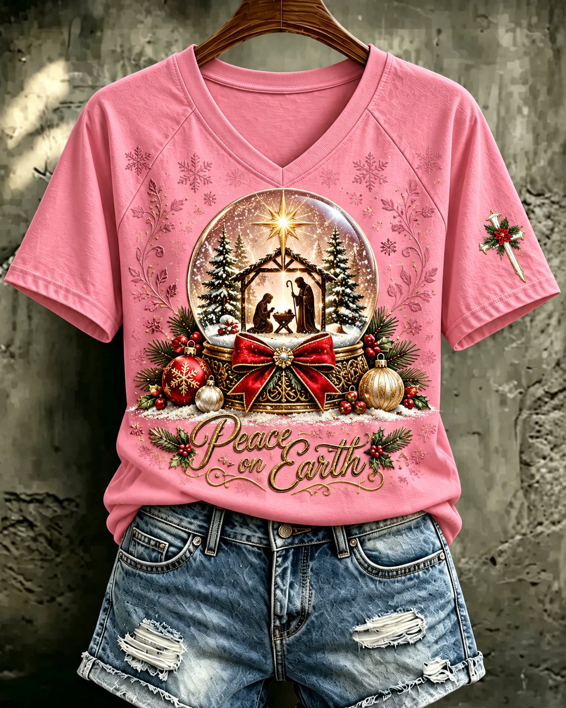 Women's Christmas Faith Graphic Print T‑Shirt