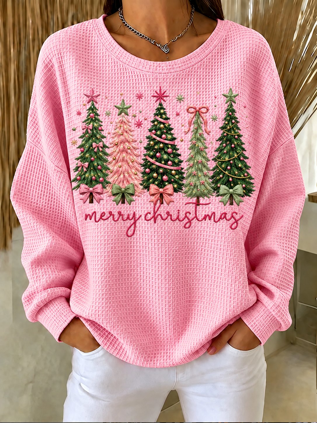 Damen-Sweatshirt mit Weihnachtsprint