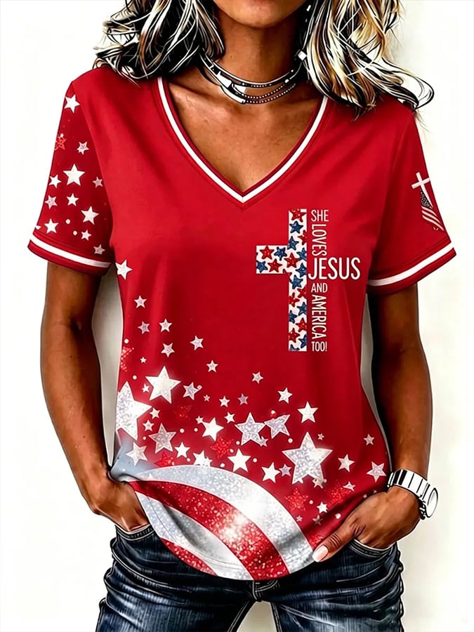 Women'S Faith Print Short-Sleeve T-Shirt