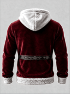 Men's Retro Christmas Printed Casual Flannel Hoodie