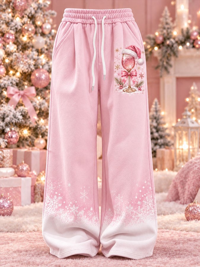 Women's Casual Christmas-Print Sweatpants