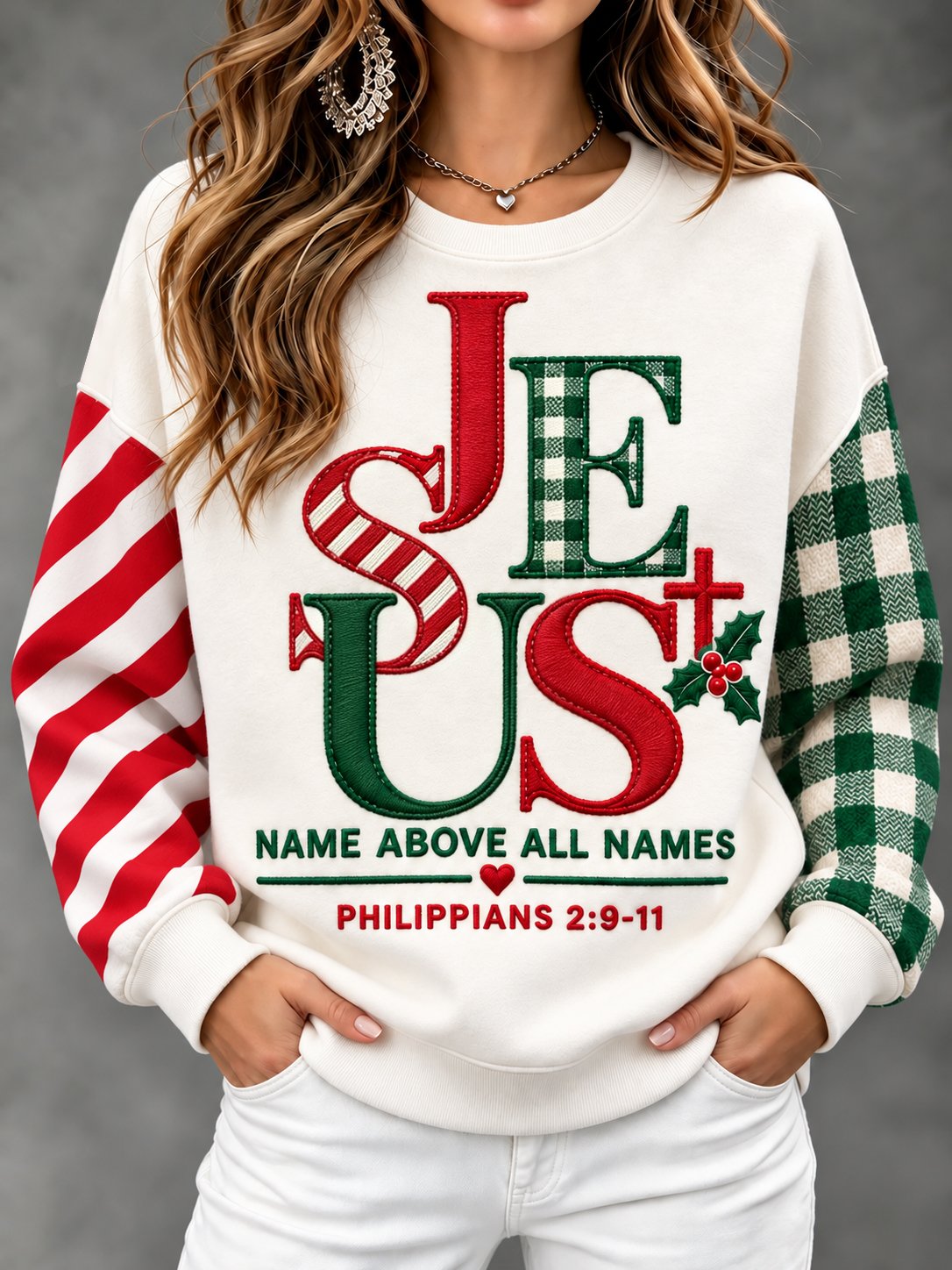 Women's Christmas Jesus Faith Crewneck Sweatshirt