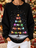 Women's Casual Christmas-Print Top