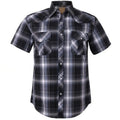 Men's Western Cowboy Short Sleeve Pearl Snap Casual Plaid Work Shirt