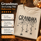 Halloween Grandma Mom Spooky Spiders - Personalized Shirt
