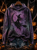 Women's Retro 1692 They Missed One Witch Hat & Cat Printed Hoodie