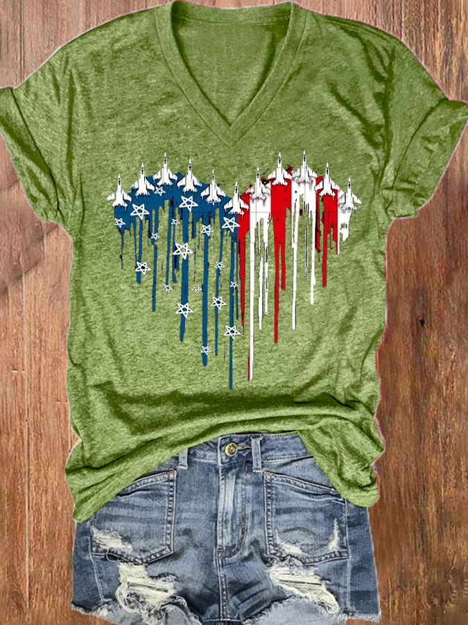 Women's Independence Day Design Printed T-Shirt