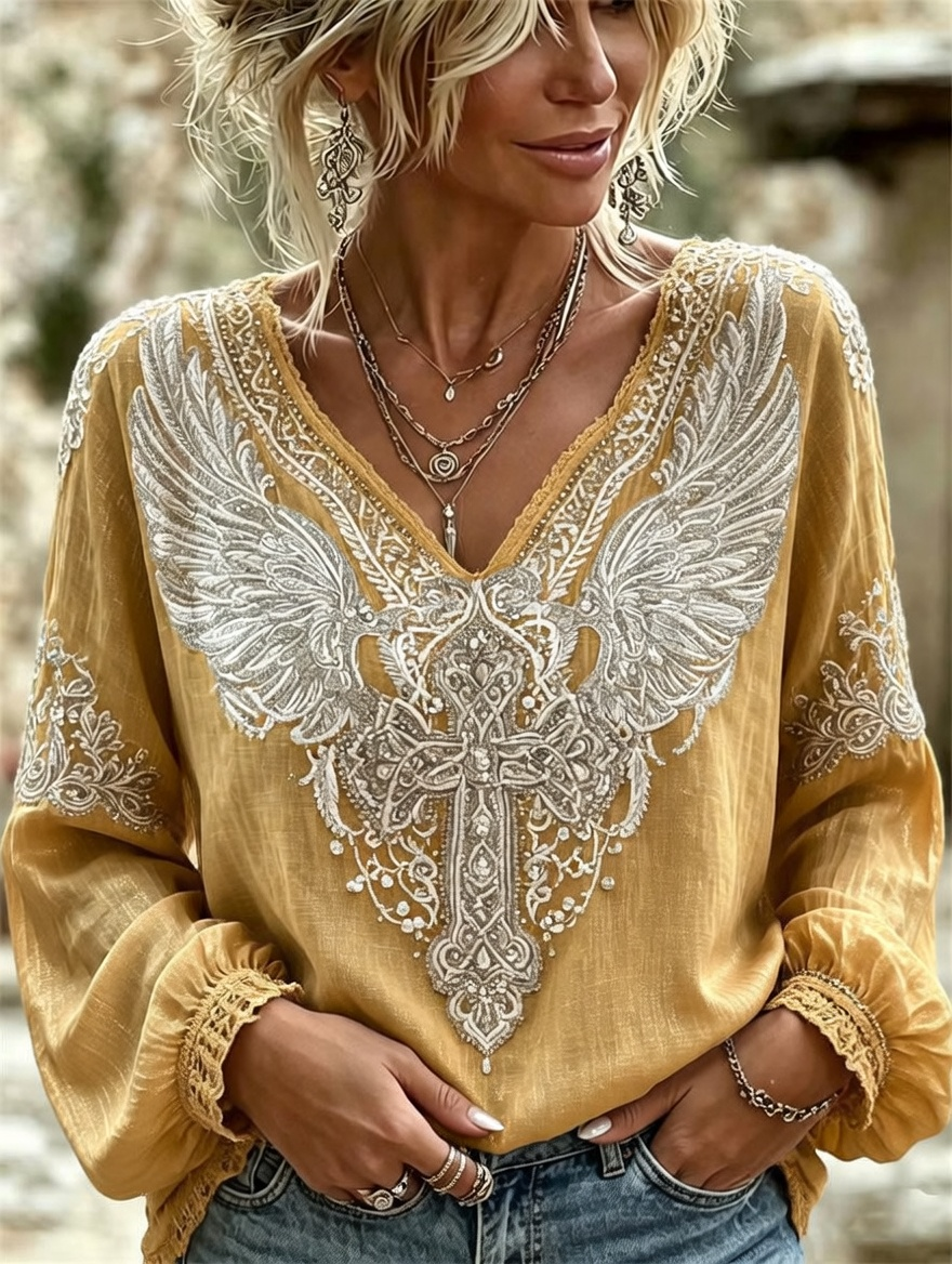 Women'S Faith Printed Casual Round Neck Top