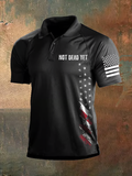 Men's Not Dead Yet Pattern  Printed Casual Polo Shirt