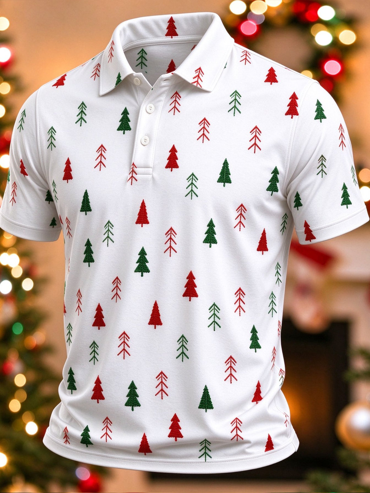 Lässiges Herren-Polohemd mit Weihnachtsmotiv