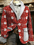 Men's Christmas Art Design Print Casual Coat