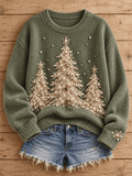 Women's Merry Christmas Tree Art Print Sweatshirt