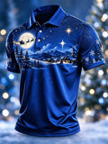 Lässiges Herren-Weihnachts-Polohemd mit kurzen Ärmeln