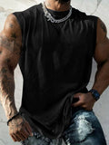 Men's Solid Color Round Neck Tank Top