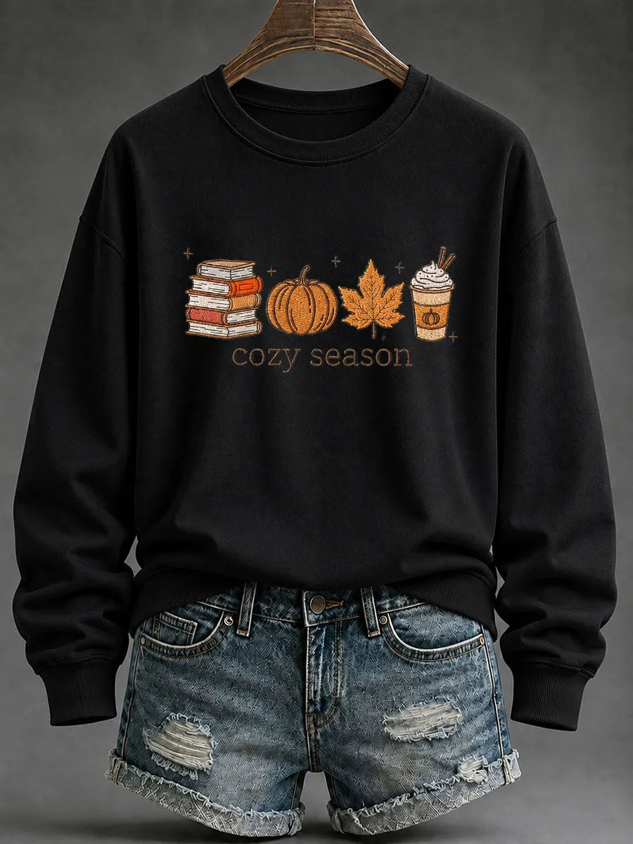 Women's Cozy Season Printed Casual Sweatshirt